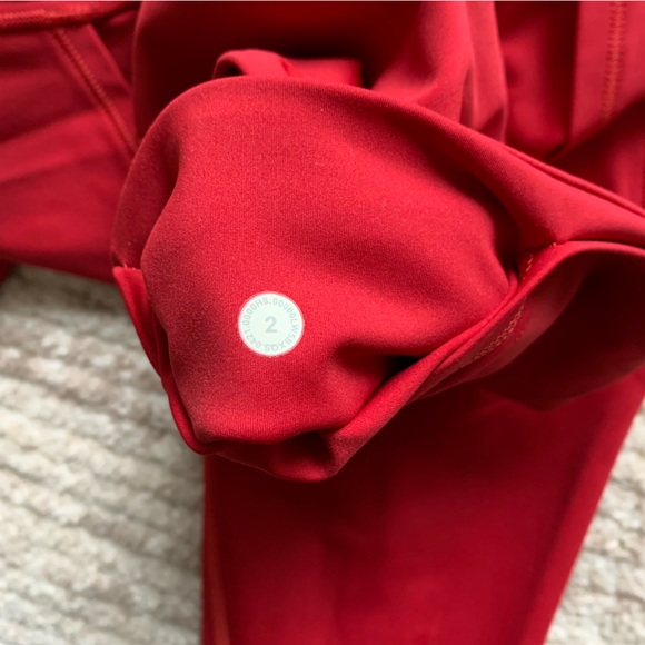 Lululemon Fast & Free 7/8 Tights Red Size 2 - Picture 7 of 10